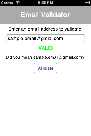 Email validator app